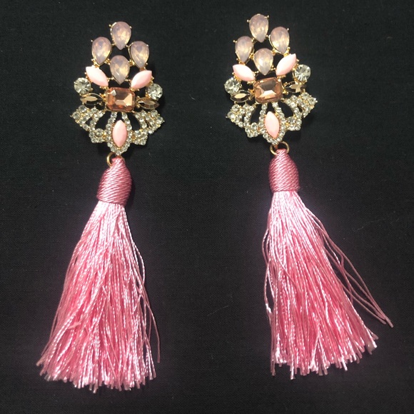 Pink Tassel Earrings - Picture 1 of 1